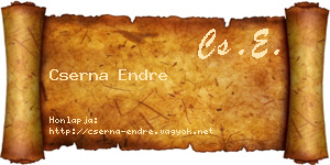 Cserna Endre névjegykártya